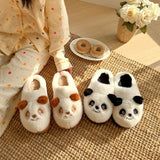 Women's Cute Cartoon Panda Slippers - Black - Slippers - 36-37 - Plush - image 24