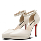 Women's Buckle Strap Formal Dress Shoes - Apricot - 1 / Matte / Shoes - 42 B - PU Leather - image 28