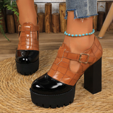 Women's Chunky Block Heeled Mary Janes - White - High Mary Janes - 42 B - PU Leather - image 19