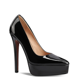 Women's Genuine Patent Black Stilettos - Black - 14cm Heel - 44 B - Patent Leather - image 3
