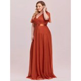 Women's Plus Size Long Evening Dress - Burnt Orange - Dress - 26 - Polyester Chiffon - image 12