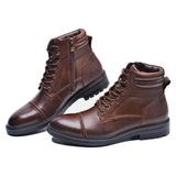 Men's High Quality Leather Ankle Boots - Brown - Men's Dress Boot - 50 B - Genuine Leather - image 8