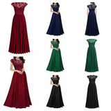 Women's Long Floral Lace Evening Dress - Navy - Gown - XXL - Polyester/Lace - image 6