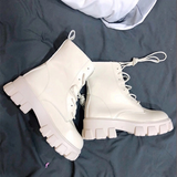 Funki Buys | Boots | Women's Lace-up Chunky Combat Boots - Black - Ankle / With Plush Inner / 43 B / PU Leather - image 15