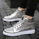 Men's Women's Bling Lace Up Sneakers - Gold - Bling Sneakers - 9.5 B - PU Leather - image 22