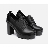 Women's Lace Up Platform Mary Janes - Red - 13cm / High Mary Janes - 43 B - PU Leather - image 14