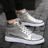 Men's Women's Bling Lace Up Sneakers - Gold - Bling Sneakers - 9.5 B - PU Leather - image 29