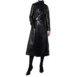 Women's Aligator Print Faux Leather Coat - Alligator Pattern - Black - 7XL - PU leather - image 34