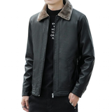Men's Warm Faux Fleece Leather Jackets - Black - Jacket - 4XL - PU Leather - image 1
