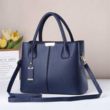 Handbags Women's Deluxe Leather Bags - Dark Blue - Medium - PU Leather - image 2