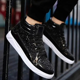 Men's Women's Bling Lace Up Sneakers - Gold - Bling Sneakers - 9.5 B - PU Leather - image 33