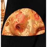 Funki Buys | Neckties | Men's 3 Pcs Orange Floral Formal Tie Set