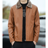 Men's Warm Faux Fleece Leather Jackets - Black - Jacket - 4XL - PU Leather - image 6