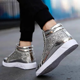 Men's Women's Bling Lace Up Sneakers - Gold - Bling Sneakers - 9.5 B - PU Leather - image 25