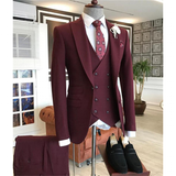 Men's 3 Pcs Tailored Double Breasted Suit - Black - 3 Pcs Suit - 6XL - Polyester - image 8