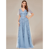 Women's Long Sequin Lace Formal Dress - Green - Gown - 26 - Polyester/Chiffon/Tulle - image 44