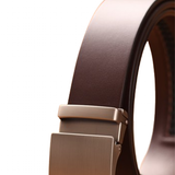 Men's Leather Handmade Automatic Belts - Coffee - Men's Belt - 135cm - Genuine Leather - image 21