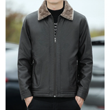 Men's Warm Faux Fleece Leather Jackets - Black - Jacket - 4XL - PU Leather - image 12