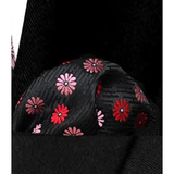 Funki Buys | Neckties | Men's 3 Pcs Black Colored Flowers Tie Set