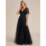 Women's Long Sequin Lace Formal Dress - Green - Gown - 26 - Polyester/Chiffon/Tulle - image 36
