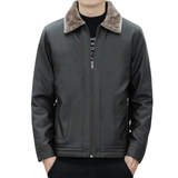 Men's Warm Faux Fleece Leather Jackets - Brown - Jacket - 4XL - PU Leather - image 25