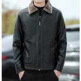 Men's Warm Faux Fleece Leather Jackets - Black - Jacket - 4XL - PU Leather - image 4