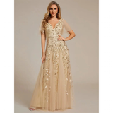 Women's Long Sequin Lace Formal Dress - Green - Gown - 26 - Polyester/Chiffon/Tulle - image 29