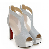 Women's Stylish Platform Party Sandals - Gold - Sandals - 43 B - PU Leather - image 3