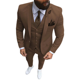 Men's Formal Wedding Attire 3 Pcs Slim Fit - Ivory - 3 Pcs Slim Suit - 5XL - Linen - image 25