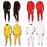 Men's 2pcs Hooded Sports Track Suits - Black - Sweat Pant Set - XXXL - Polyester - image 29