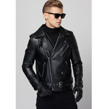 Men's Premium Faux Leather Biker Jacket - Black - Faux Leather Jacket - 5XL - PU Leather - image 11