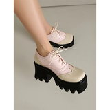 Women's British Walker Chunky Platforms - Black/Beige - Platform Chunky Shoes - 43 B - PU Patent Leather - image 46