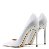 Women's White Patent Leather Stilettos - White - 1 / 12cm Heel - 46 B - Genuine Patent Leather - image 10