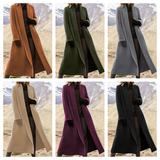 Women's Long Woolen Cardigan Coat - Black - Jacket - 3XL - Wool Blend - image 8