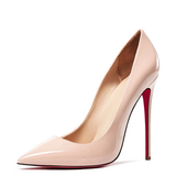 Women's Red Bottom High Heeled Pumps - Green - 1 / Patent / 12cm - 43 B - Genuine Patent Leather - image 16