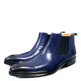 Men's Luxury Real Leather Chelsea Boots - Blue - Dress Boots - 48 B - Genuine Leather - image 10