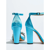 Funki Buys | Shoes | Women's Satin Crystal High Block Sandal