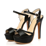 Women's Stylish High Party Stiletto Sandals - Gold - Party Stilettos - 48 B - PU Leather - image 3
