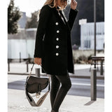 Women's Suit Collar Double Breast Coats - Khaki - Women's Jacket - XXXL - Cashmere - image 13