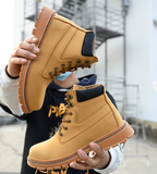 Men's Steel Cap Toe High-Top Work Boots - Black - 48 B - PU Leather - image 12