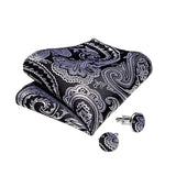 Men's 4 Pcs Classic Paisley Tie Vest Set - Black - 4pc Tie Set - MJTZ0148 - 3XL - Silk - image 3