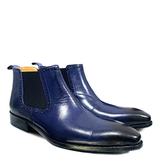 Men's Luxury Real Leather Chelsea Boots - Blue - Dress Boots - 48 B - Genuine Leather - image 5