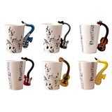 Funki Buys | Mugs | Guitar Handle Mug Hand-Painte... - Black - A / Electric Guitar / Upright Notes / 220ml / Glass - image 38