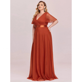 Women's Plus Size Long Evening Dress - Burnt Orange - Dress - 26 - Polyester Chiffon - image 10