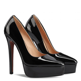 Women's Genuine Patent Black Stilettos - Black - 14cm Heel - 44 B - Patent Leather - image 4