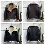 Men's Faux Leather Fleece Bomber Jacket - Black - Men's Jacket - 6XL - Genuine Leather - image 23