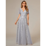 Women's Long Sequin Lace Formal Dress - Green - Gown - 26 - Polyester/Chiffon/Tulle - image 30