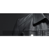Men's Slim Fit Faux Leather Jacket - Black - 1 / No Fleece Jacket - 5XL - PU Leather - image 14