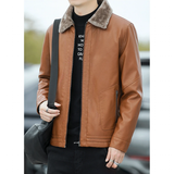 Men's Warm Faux Fleece Leather Jackets - Black - Jacket - 4XL - PU Leather - image 10