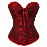Women's Pretty Overbust Corset Bustier - Red - 819 / Wine Red / Front Clip / Corset - 7XL - Polyester - image 19